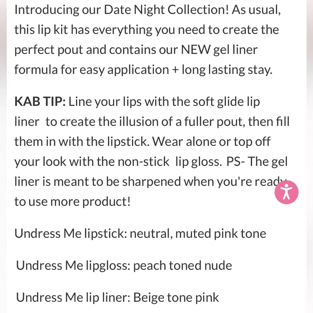 KAB Cosmetics Undress Me lip kit